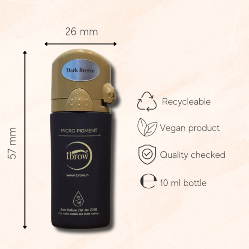 ibrow Permanent Makeup Microblading Semi Cream Ink for Eyebrows | Professional Use Only (Dark Brown, 10ml Bottle) - Image 4