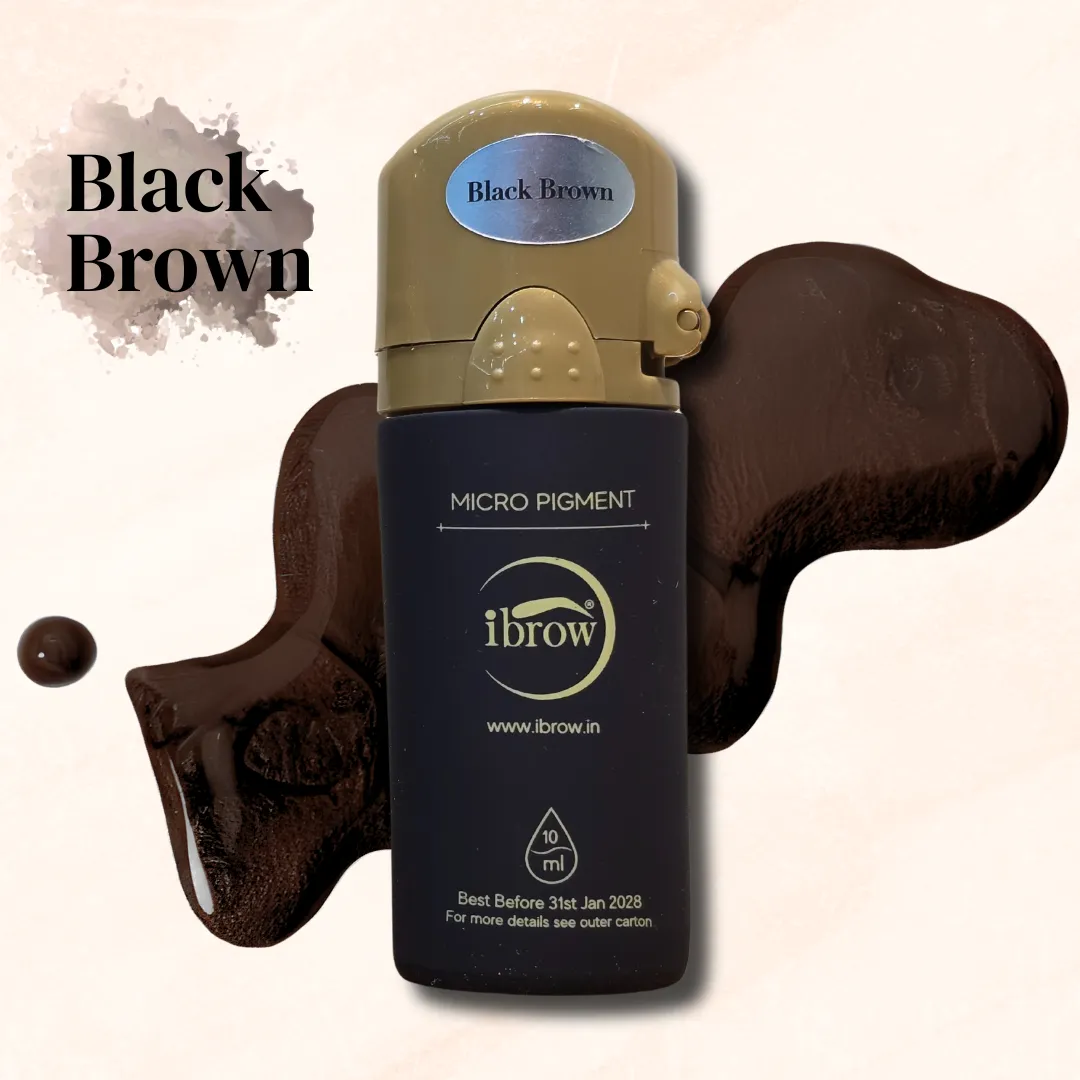 Black Brown Permanent Makeup Microblading Semi Cream Ink for Eyebrows | Professional Use Only (10ml Bottle) by ibrow