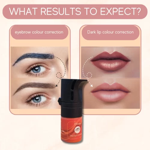 What Results to expect of ibrow Orange Liquid Pigment for Eyebrows, Liner, Lips - (5ml Bottle)
