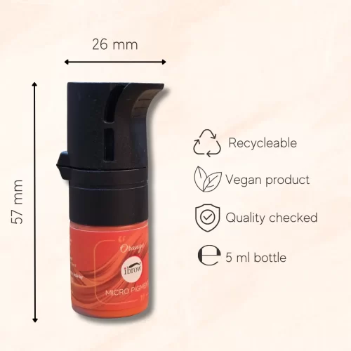 Dimensions of ibrow Orange Liquid Pigment for Eyebrows, Liner, Lips - (5ml Bottle)