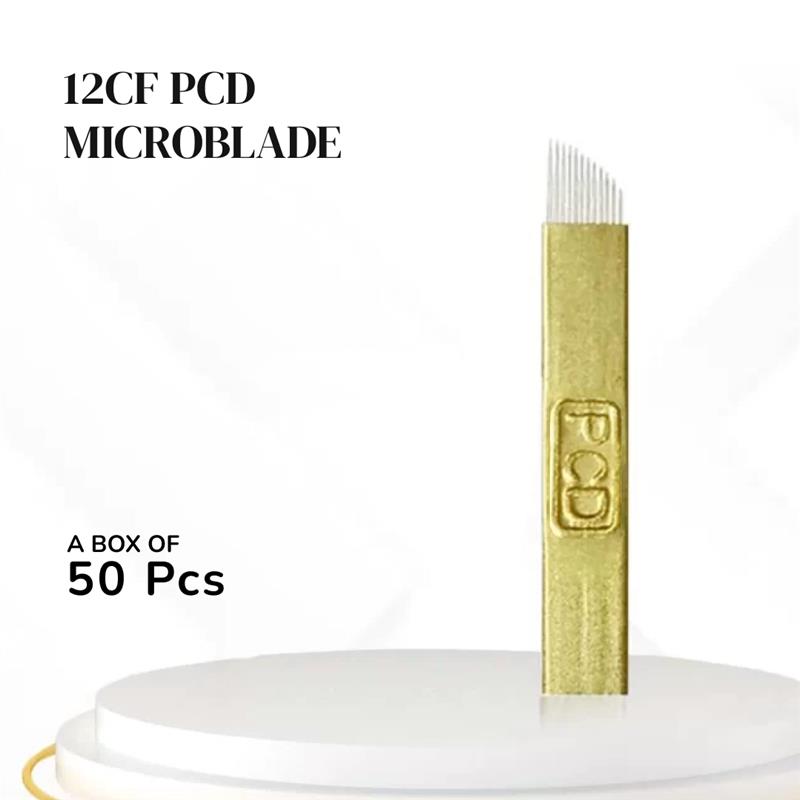 Microblade Precision - 12-Pin 0.25mm PMU Microblading PCD Micro Blades (Box of 50 pcs)