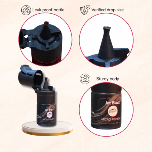 ibrow Jet Black Micropigment Ink For Eyebrow, Scalp, Eyeliner Permanent Makeup For Indian Skin in Leak Proof Bottle (5ml) - Image 4