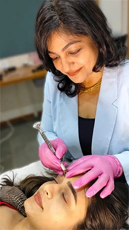 Dr. Gunjan Performing Microblading