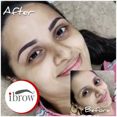 Before and After: Client's transformation with Permanent Eyebrow Makeup.