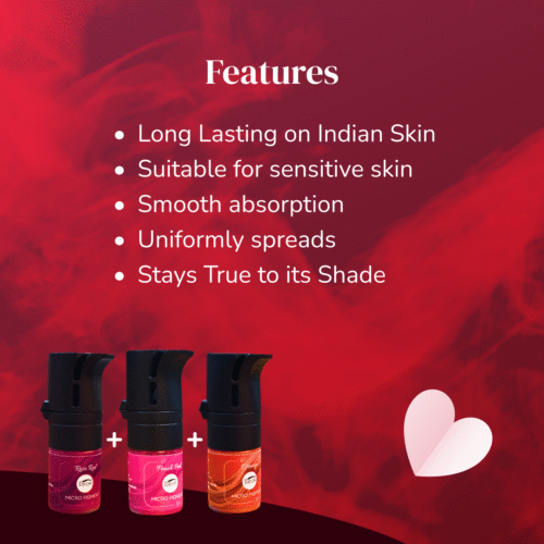 ibrow Permanent Makeup Pigments for Lips - Rose Red, Peach Pink, and Orange (5ml Bottle each) - Image 3